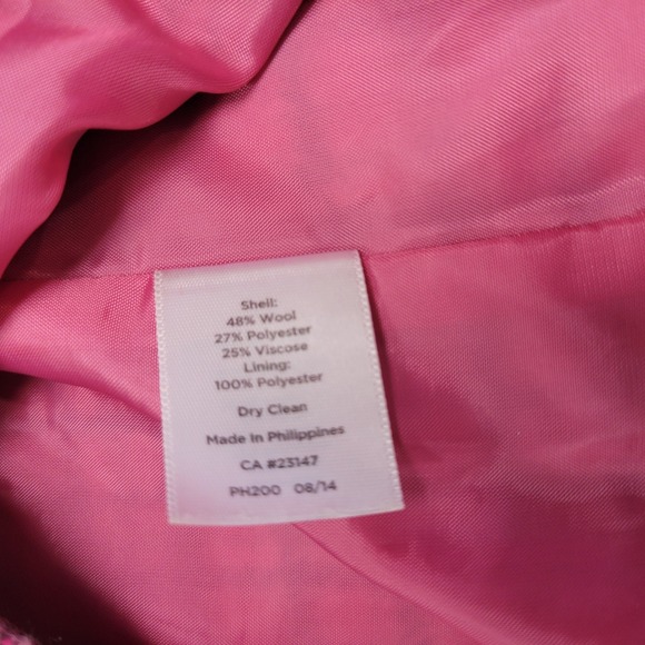 Talbots Pink Plaid Pencil Skirt Womens 12 Wool Blend Career Preppy Chic - Picture 4 of 8